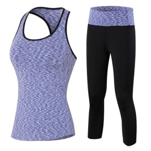 Yoga Suit Black Purple