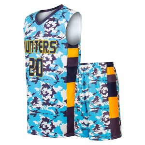 Basketball Uniform Blue Camo