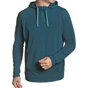 Hoodie Cotton Spandex Strechy Style Peacock Blue
