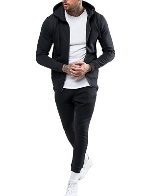 Men High-end Tracksuit Jet Black