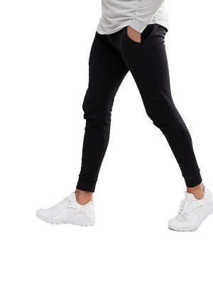 Men Joggers Skinny Style Plain Black