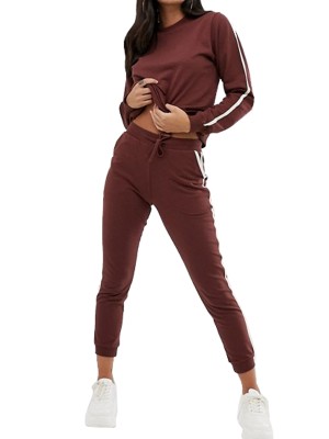 Women Elegant Tracksuit Chocolate