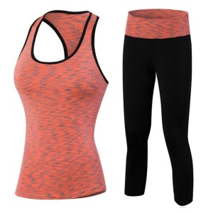 Yoga Suit Black Orange