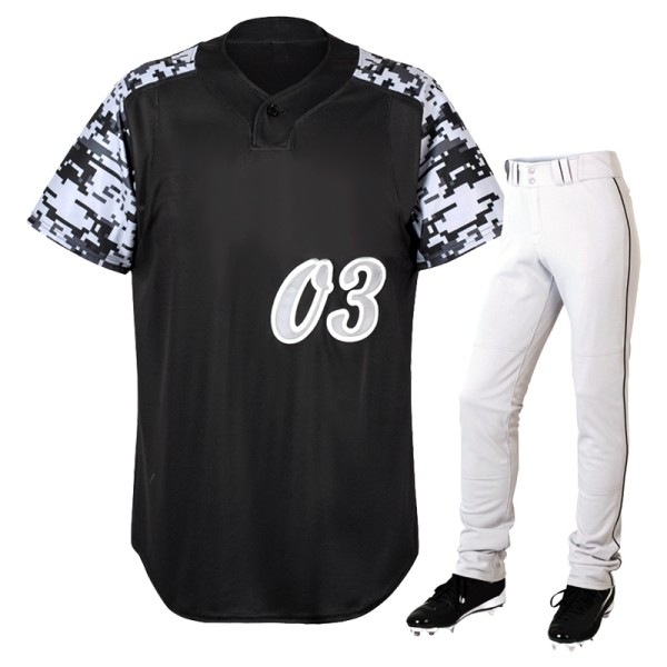 Baseball Uniform Black-Grey