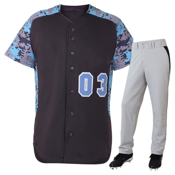 Baseball Uniform Grey-Blue