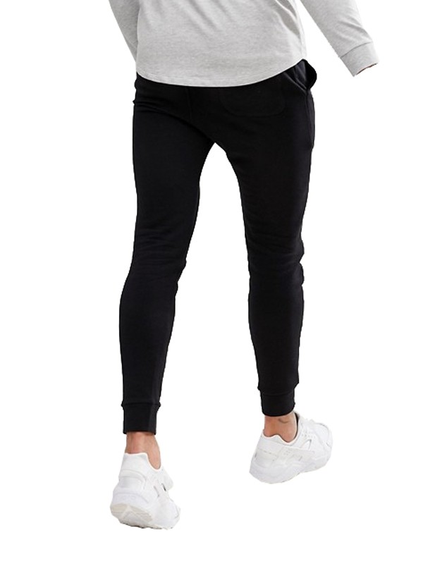 Men Joggers Skinny Style Plain Black