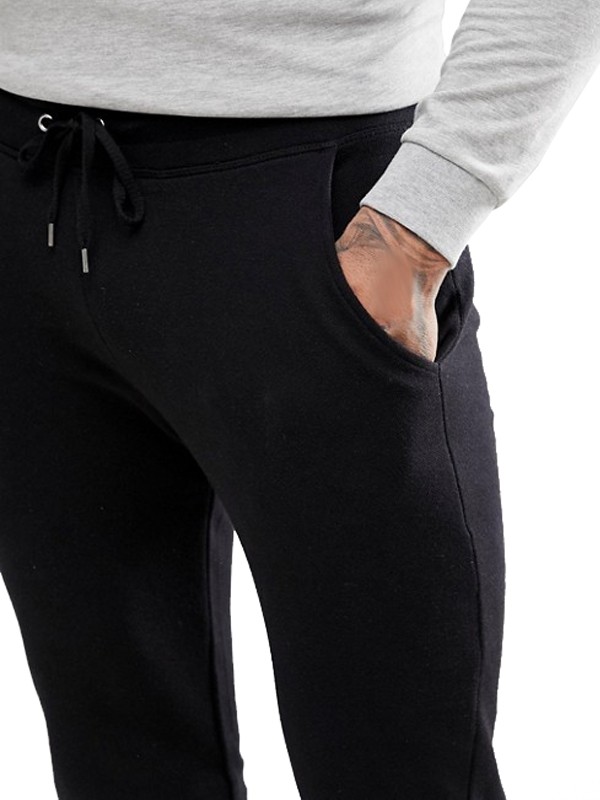 Men Joggers Skinny Style Plain Black