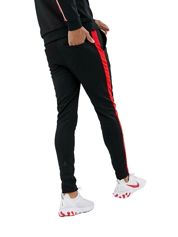 Men Joggers with side Stripes Black