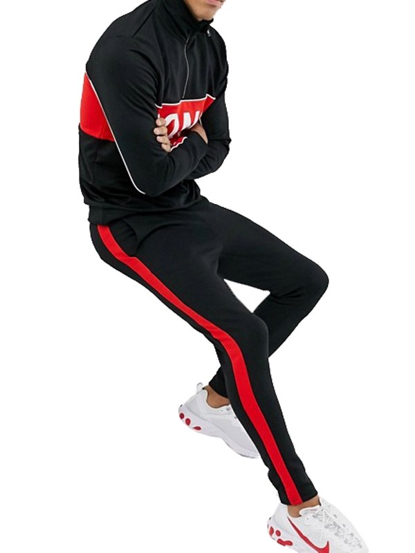 Men Joggers with side Stripes Black