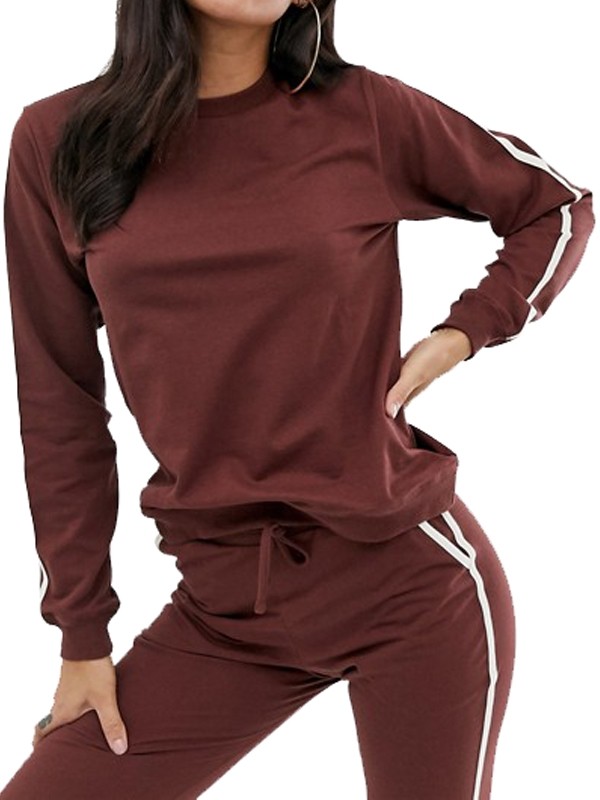 Women Elegant Tracksuit Chocolate