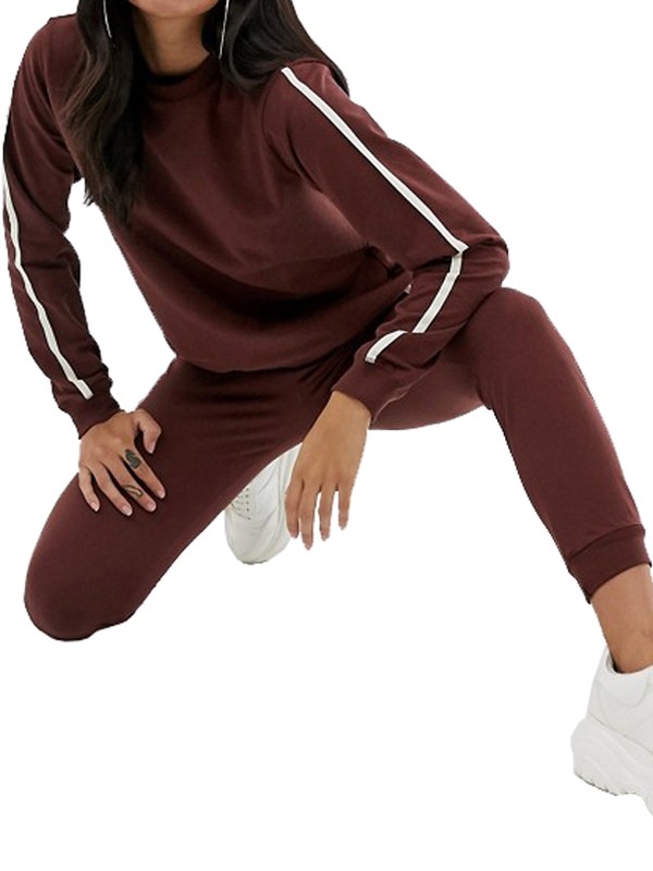 Women Elegant Tracksuit Chocolate